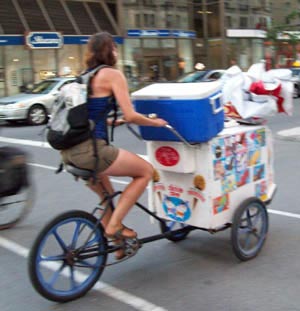 Ice cream vending trike in Montreal