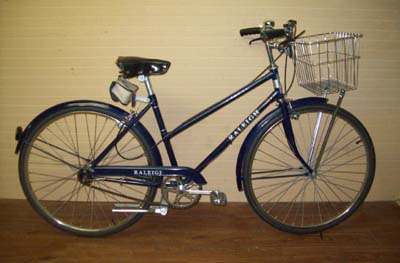 Stylish vintage Raleigh Sports ladies city bike with basket